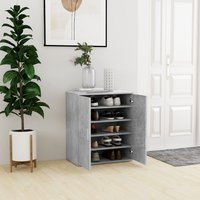 Berkfield Home Shoe Cabinet Concrete Grey 60x35x70 cm Engineered Wood | Size: 60 x 35 x 70 cm