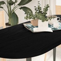 Table Top Dark 140x60x4 cm Solid Wood Oak Oval x 60 x 4 cm