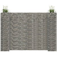 Berkfield Home H-Shaped Gabion Planter Steel Wire 260x40x180 cm in Silver | Size: 260 x 40 x 180 cm