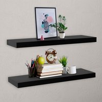 Berkfield Home Floating Wall Shelves 2 pcs Black 100x20x3.8 cm