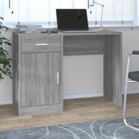 Berkfield Home Desk with Drawer&Cabinet Grey Sonoma 100x40x73 cm Engineered Wood | Size: 100 x 40 x 73 cm