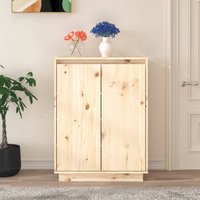 Berkfield Home Shoe Cabinet 60x35x80 cm Solid Wood Pine in Brown | Size: 60 x 35 x 80 cm