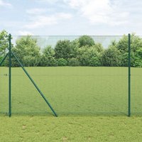 Berkfield Home Welded Wire Fence with 13 Posts Green 1.5x50 m Steel