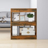 Berkfield Home Book Cabinet/Room Divider Smoked Oak 60x30x72 cm in Brown | Size: 60 x 30 x 72 cm