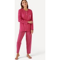 Damart Women's Cosy Pull-On Cotton Pyjamas For Comfortable Sleepwear in Fuchsia | Size: Medium