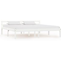 Berkfield Home Bed Frame White Solid Pine Wood 180x200 cm Super King