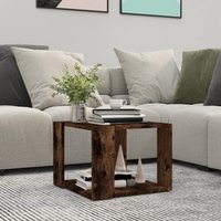 Berkfield Home Coffee Table Smoked Oak 40x40x30 cm Engineered Wood in Brown | Size: 40 x 40 x 30 cm