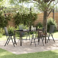 5 Piece Garden Dining Set Anthracite Steel