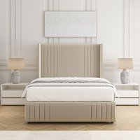 Peyton Divan Bed Set Plush Velvet 54"Headboard & Mattress No Drawers Super King