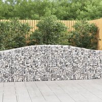 Berkfield Home Arched Gabion Baskets 2 pcs 400x30x80/100 cm Galvanised Iron in Silver