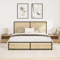Berkfield Home Bedside Cabinets with LED Lights 2 pcs Artisan Oak 50x40x45 cm in Brown | Size: 50 x 40 x 45 cm