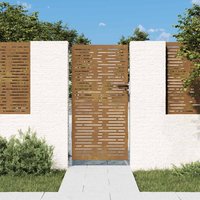 Berkfield Home Garden Gate 85x175 cm Corten Steel Square Design in Brown