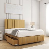 Sierra Plush Divan Bed Set 24"Headboard 2Drawers Same Side & Mattress Super King