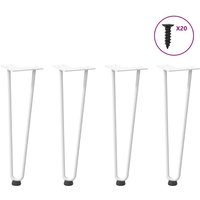 Berkfield Home Hairpin Table Legs 4 pcs White 42 cm Solid Steel