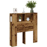 Berkfield Home Headboard Cabinet Old Wood 100x19x104.5 cm Engineered Wood in Brown