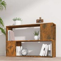 Berkfield Home Book Cabinet Smoked Oak 100x24x63 cm Engineered Wood in Brown | Size: 100 x 24 x 63 cm
