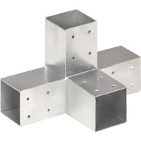Berkfield Home Post Connector X Shape Galvanised Metal 71x71 mm in Silver