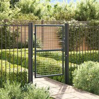 Berkfield Home Mesh Garden Gate Galvanised Steel 100x175 cm Grey