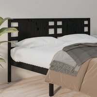 Berkfield Home Headboard Black 146x4x100 cm Solid Wood Pine | Size: 146 x 4 x 100 cm