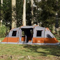 Berkfield Home Family Tent Tunnel 6-Person Grey Waterproof