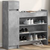 Shoe Cabinet Concrete 100.5x28x100 cm Engineered Wood