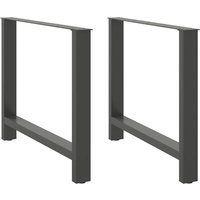 Berkfield Home Coffee Table Legs Anthracite 2 pcs 90x(72-73) cm Steel in Black