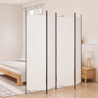 Berkfield Home 4-Panel Room Divider White 200x200 cm Fabric
