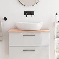 Berkfield Home Bathroom Countertop 80x60x2 cm Untreated Solid Wood in Brown | Size: 80 x 60 x 2 cm