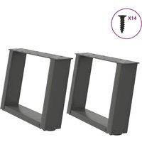 Berkfield Home Coffee Table Legs U-Shaped 2 pcs Anthracite 40x(30-31) cm Steel in Black