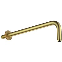 336mm Wall Mounting Brass Round Shower Arm Brushed Brass Metallic