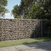Berkfield Home Gabion Basket with Cover 200x100x100 cm Galvanised Iron in Silver | Size: 200 x 100 x 100 cm