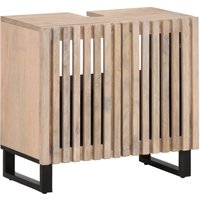 Berkfield Home Bathroom Sink Cabinet 62x34x58 cm Solid Wood Mango in Brown | Size: 62 x 34 x 58 cm