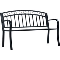 Berkfield Home Garden Bench 125 cm Black Steel