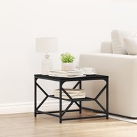 Berkfield Home Black Oak Coffee Table with Shelf, 51x50x40 cm, Made from Engineered Wood | Size: 51 x 50 x 40 cm