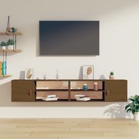 Berkfield Home Wall Cabinets 2 pcs Honey Brown 80x30x30 cm Solid Wood Pine | Size: 80 x 30 x 30 cm