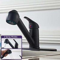 Matte Black Single Lever Kitchen Sink Pull out Mixer Tap Swivel Spout