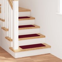 Stair Mats Latex Backing Bordeaux 25x60 cm