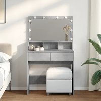 Dressing Table LED Concrete 80x41x134.5 cm
