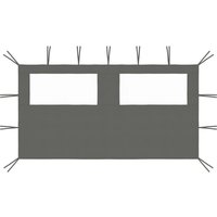 Berkfield Home Gazebo Sidewall with Windows 4x2 m Anthracite in Black