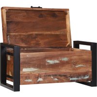 Berkfield Home Storage Chests 60x30x30cm Solid Reclaimed Wood & Metal in Brown | Size: 60 x 30 x 30 cm