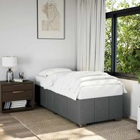 Bed Frame without Mattress Dark Grey Single Fabric