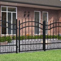 Berkfield Home Fence Gate with Spear Top Black 103x150 cm Powder-coated Steel