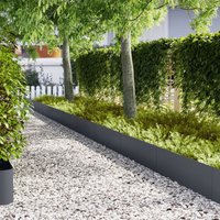 Berkfield Home Lawn Edgings 10 pcs Anthracite 100x0, 5x30 cm Plastic