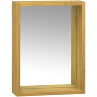 Berkfield Home Mirror Cabinet 30x10x40 cm Solid Wood Teak in Brown | Size: 30 x 10 x 40 cm