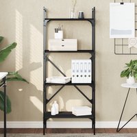 Berkfield Home Bookcase 4-Tier Black 56x31.5x138.5 cm Engineered Wood