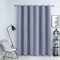 Berkfield Home Blackout Curtain with Metal Rings Grey 290x245 cm