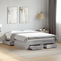 Bed Frame Drawers without Mattress Sonoma 140x190 cm