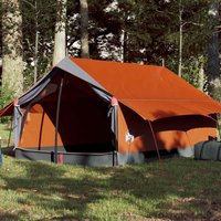 Berkfield Home Camping Tent 2-Person Grey & Orange Waterproof
