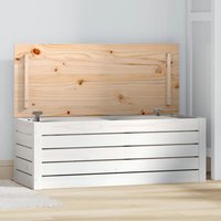 Berkfield Home Storage Box White 89x36.5x33 cm Solid Wood Pine