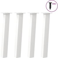 Berkfield Home Coffee Table Legs 4 pcs White 72 cm Steel